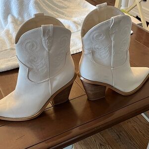 Billini White Western Heeled Boots